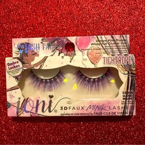 2 pair of Ioni the Lash Faire Tighrope Ombré Pink Purple wispy full cluster